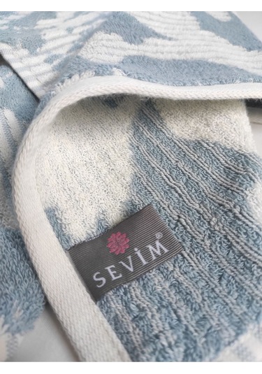 Desenli& Yatay Çizgili %100 Pamuk El/yüz Havlusu - Yüksek Su Emici -45x85cm-mavi Mavı Mavi