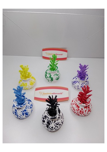 6 Adet Dekoratif Biblo Çiçekli Minik Vazo Takımı Çok Renkli