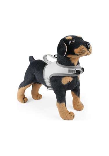 Funadd Traction Rope Reflective Breatheable Nylon Pet Vest Dog Harness, Size: S Grey