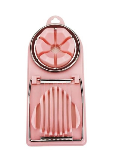 Pembe 3'ü 1 Arada Yumurta Dilimleme Kesici Asılı Delikli Gıda Sınıfı Bpa Ayrılabilir Kesme Tel Dilimleme Mutfak Malzemeleri Pembe