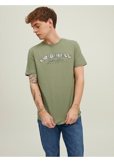 Jack & Jones Erkek Jorbloomer Baskılı T-shirt 12205787 001