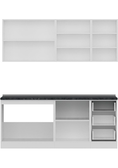 Minar 195 Cm Mutfak Dolabı Beyaz Dore 195-d2