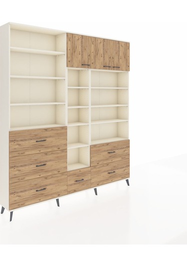 Arges Dolap 17 Raflı 6 Çekmeceli 3 Kapaklı 220x30x243 Aytaşı-çam/çam Atlas Çam/atlas Çam