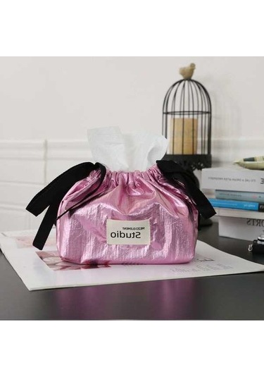 Besthome1 Yüksek Kaliteli Poliester Ahşap Kutu, Ev Dekoru Araç İçin Çok Amaçlı Minimalist Tasarım Metal Pembe