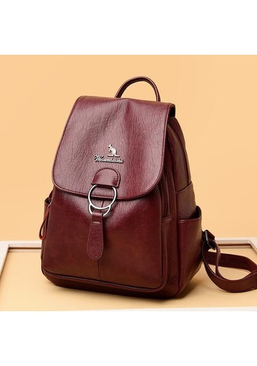 Lüks Büyük Sırt Çantası Kadın Tasarımcı Pu Deri Seyahat Geri Paketi Büyük Okul Bookbag Yüksek Bagpack 3ıyjkj Kırmızı
