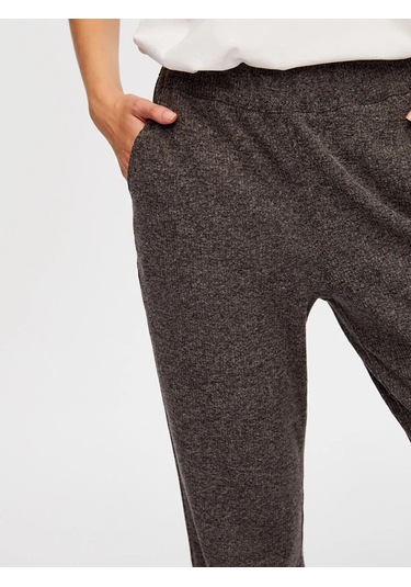 Faik Sönmez Kaşkorse Örme Wide Leg Fit Kadın Eşofman Altı W26esa001 Antrasit