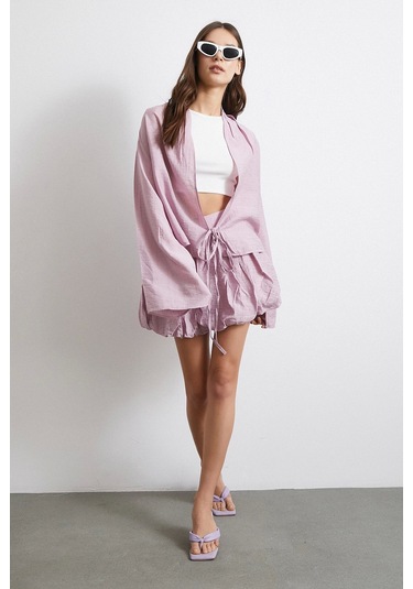 Astarlı Balon Etek Lila Lila