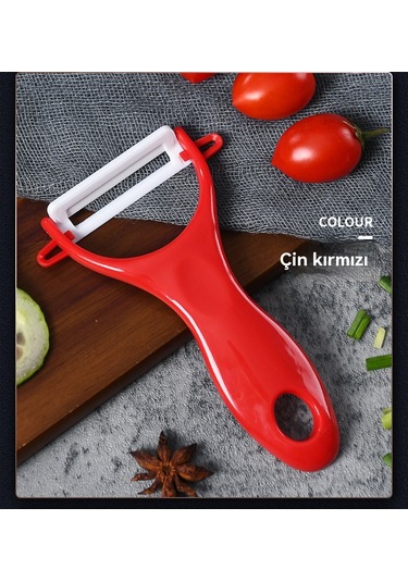 Seramik Rende Mutfak Elma Kavun Meyve Bıçağı Soyma Bıçağı Patates Soyma Bıçağı Kırmızı