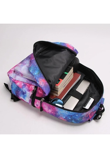Evren Yıldız Sırt Çantası Genç Erkek Kız Galaxy Gezegen Okul Açık Vizon