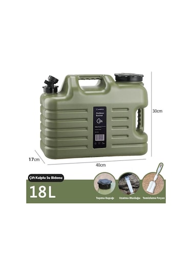Musluklu Su Bidonu - Madfox Galon Air Pe - 18 Litre - Yeşil - 547309