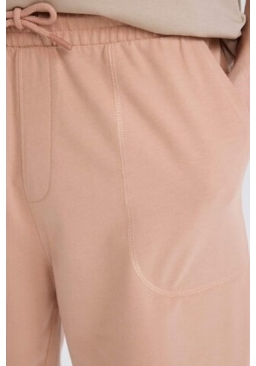 Defacto %100 Pamuk Slim Fit Dar Kesim Dar Paça Cepli Basic Düz Şort B8673ax25smbg790 Bej