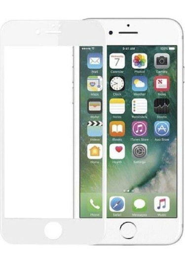 Apple Uyumlu iPhone 6 Ve 6s Tam Kaplayan Kırılmaz Cam Beyaz