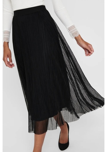 Only Kadın Onllavına Beli Lastikli Maxi Boy Etek 15214303 Siyah Siyah