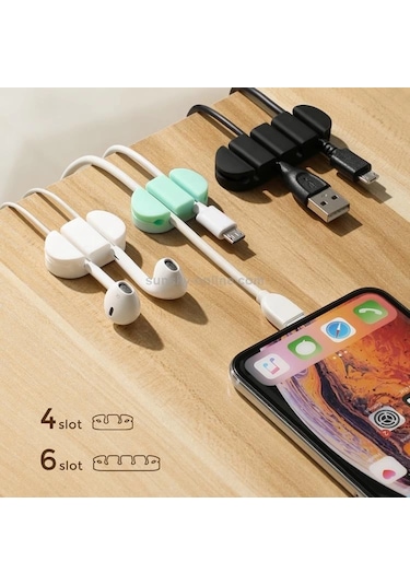 Joyroom Kablo Tutucu Organizer 2 Slot Çok Renkli