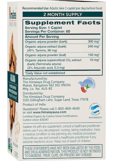 Himalaya Organic Arjuna 60 Tablet