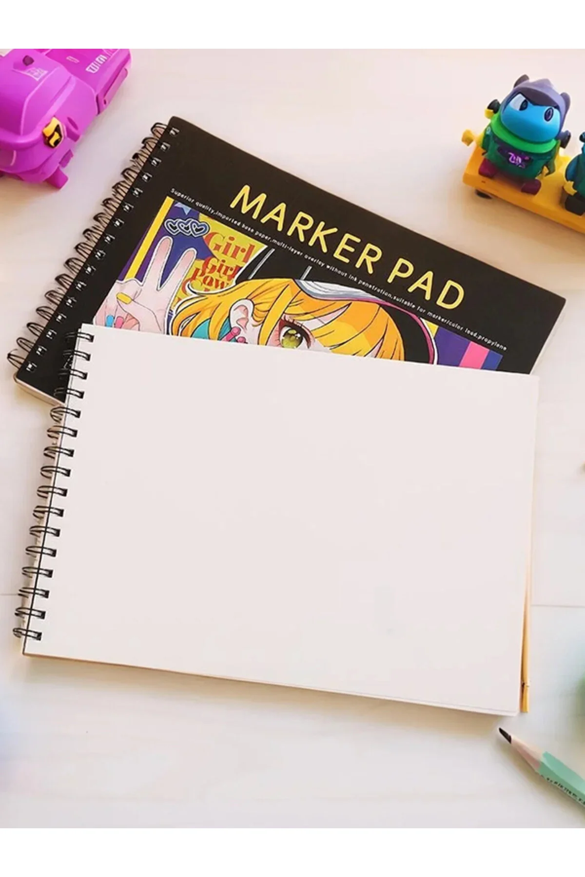 A4 50 Sayfalık 120g Marker Kalem Defteri Çok Renkli