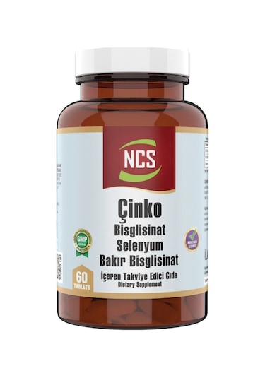 Ncs Çinko (Zinc) Bisglisinat Selenyum Bakır Bisglisinat 60 Tablet