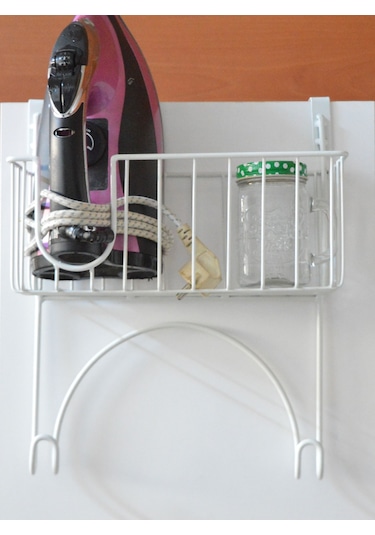 Kapı Arkası Ütü Ve Ütü Masası Askısı Ütü Düzenleyici Raf - Beyaz