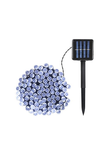 Moly 200 Led Güneş Enerjili Işık Zinciri, 22m, Beyaz Işık, Otomatik Kontrol, Bahçe Dekorasyonu Beyaz