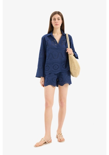 Defacto Regular Fit Brode Plaj Şortu-fall İn Love E0599ax25smnv241 Lacivert