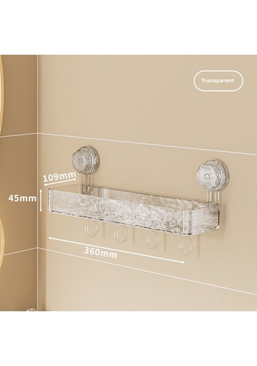 Reedark Banyo Dalgalı Desenli Süction Cup Rafları - Delik Olmadan Duvar Montajlı Organize Edici, Şeffaf Renk, Dayanıklı Malzeme, Geniş Kapasite Diğer