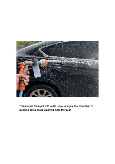 Mufunye Yüksek Basınçlı 8 Fonksiyonlu Araba Yıkama Su Pimi - Köpük Kavanozuyla Bahçe Sulama Ve Araba Temizlik Aleti Gri Ve Turuncu