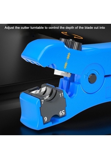 Besthome1 Abs+sk5 Mavi Çelik Ergonomik Kollu Açıcı: Rg-59/rg-6/rg-7/rg-11, Dairesel/düz/çift Taraflı Koaksiyel Kablolar İçin