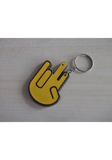 Jdm El Logo Plastik Maskot Anahtarlık Sarı