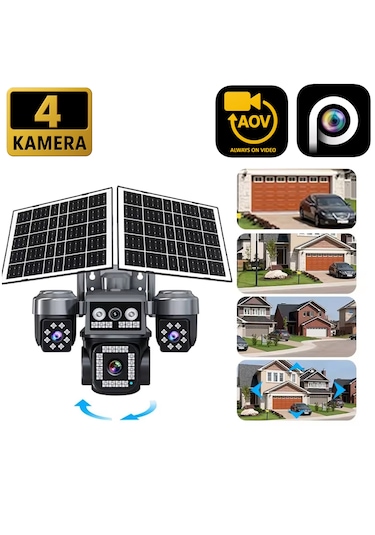 Ventus 8mp 4 Kameralı 4g Çift Solar Panel 16x Zoom Dual Batarya Hieasy Aov Sürekli Kayıt Gece Görüş Çift Yönlü Ses Hieasy Türkçe