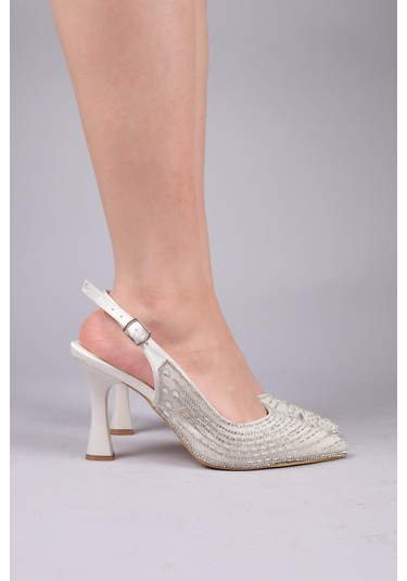 Melk Damla Taşlı Arka Açık Stiletto Sedef-8482 Sedef