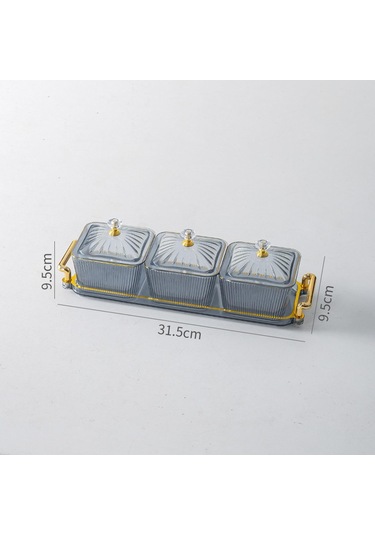 Suntek Magideal Kurutulmuş Meyve Tepsisi Bölünmüş Saklama Kabı Gri