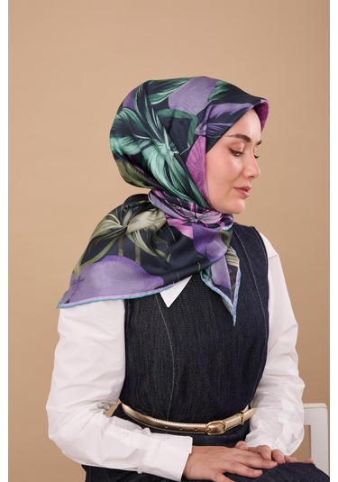 Silk Home Twill İpek Eşarp 11480-70 Lacivert, Yeşil, Yeşil Bej, Mor, Fuşya