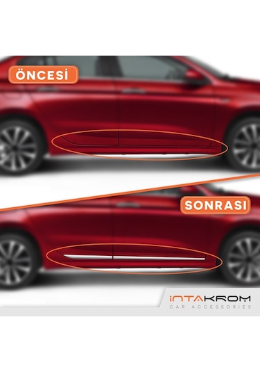 Fiat Egea Krom Yan Kapı Çıtası 4 Parça 2015 Ve Üzeri Sedan Uy
