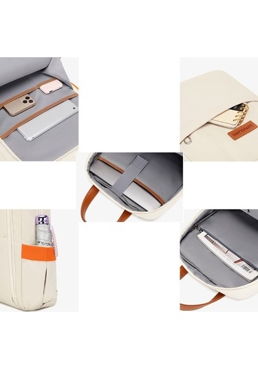 Tongxida Hm8011 Çok Amaçlı 15,6 Laptop Sırt Çantası Gri Bej