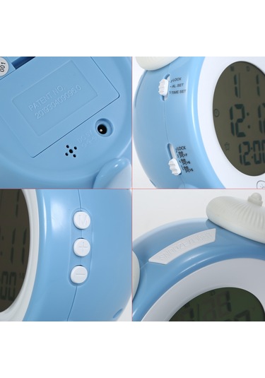 Youtek Renkli Dokunmatik Gece Lambalı Alarm Saat - 12/24 Saat, Tarih Gösterimi, Uyandırma Ve Yeniden Uyandırma Fonksiyonu, Mavi Plastik Mavi