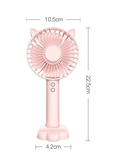 Jeehugo El Tipi Mini Vantilatör Pembe, 3 Seviye Hız Ayarı, Hafif Taşınabilir, Düşük Gürültü, Içten Yumuşak Işık Ile Pembe