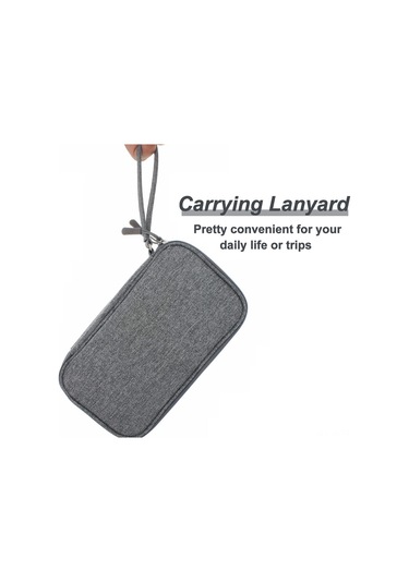 Vkemall İki Katlı Dijital Aksesuar Organizer - Siyah Orta Boy, Su Geçirmez Oxford, Kablo-şarj Aleti Saklama Çantası