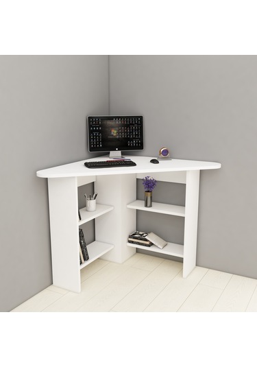 Arnetti Köşe Çalışma Masası Corner Ofis Masası Beyaz