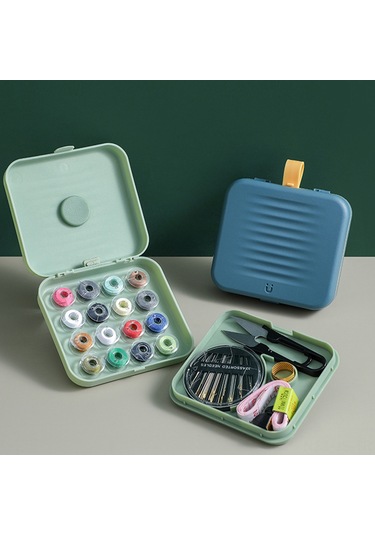 Jeemson Ev İçin Yeşil Çift Katlı Manyetik İğne Dokuma Seti - Ev Gereçleri Organizer Kutusu Yeşil