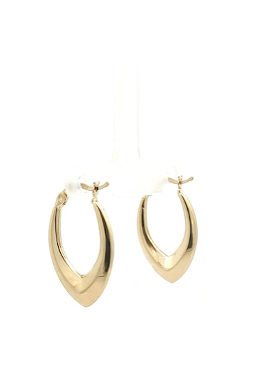 14 Ayar Altın Halka Küpe Damla Sarı