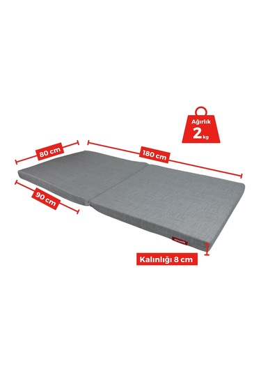 Xpermate Katlanır Yatak Yer Yatag I 80x180x8 Gri 2yktlnr