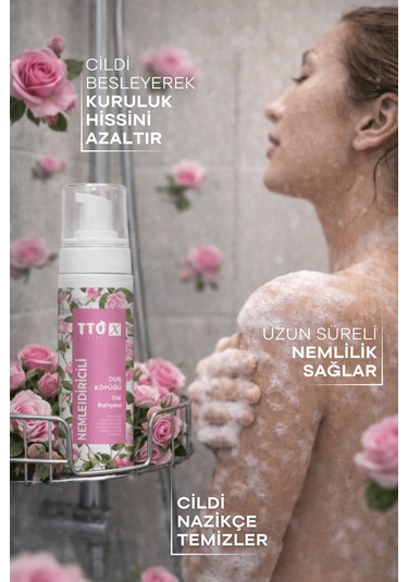 Tto -X Nemlendiricili Duş Köpüğü Gül Bahcesi 200Ml