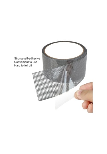 Moveevo Cam Fiber Kumaşlı Pencere Teli Tamir Bandı, Otomatik Yapışkan, Moskitönleyici Ağı Delik Tamiri, Su Geçirmez, 5cmx2m Siyah