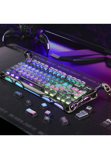 Gravastar Mekanik Oyuncu Klavyesi Tuş Takımı Seti, Mekanik Klavye İle Uyumlu Tuşlar, Cyberpunk