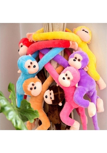 Peluş Maymun Elleri Yapışan Sevimli 2 Adet 70 CM Çok Renkli