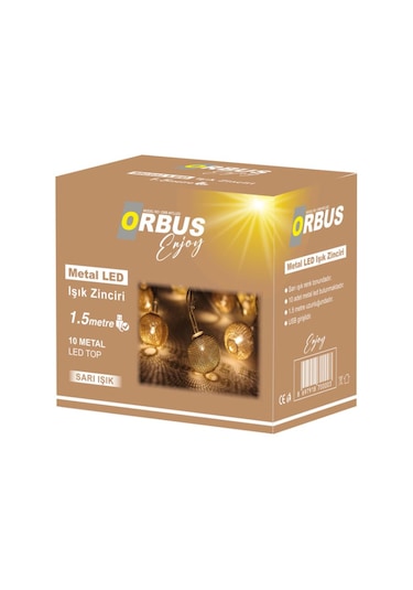 Orbus Metal Led Işık Zinciri 10 Adet Metal Led Usb'li 1.5metre