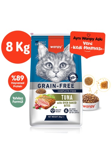 Wanpy Tahılsız Ton Balıklı Yetişkin Kedi Maması 8 Kg