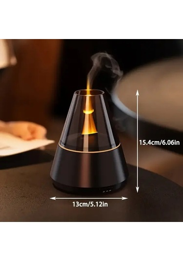 Techbloom Siyah Aa 09 Cool Ve Warm Nemlendirici Esansiyel Yağ Difüzörü 36v Usb Şarjlı 215 M2 Küçük Mekanlar İçin