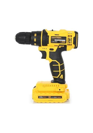 Dawrek 24 V 5 Ah Çift Akülü Darbeli Matkap Vidalama + 17 Parça Set