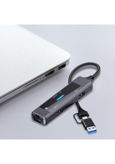 Trendooze 5 Adet Bağlantı Birimi Usb C Hub Splitter Pratik Multi İletişim Merkezi 10,2cmx2,4cmx1,4cm